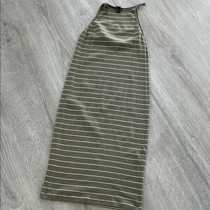 Striped Olive Green Women's Skirt